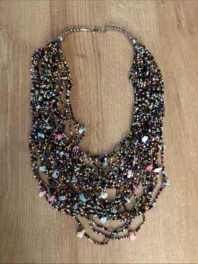 Multicolor Seed Bead Statement Necklace - Women's Jewelry